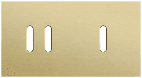Plaque de recouvrement double, horizontale 71 mm d'entraxe, pour une fonction de commutation double et une fonction de commutation simple, Niko Rocker alu gold brushed