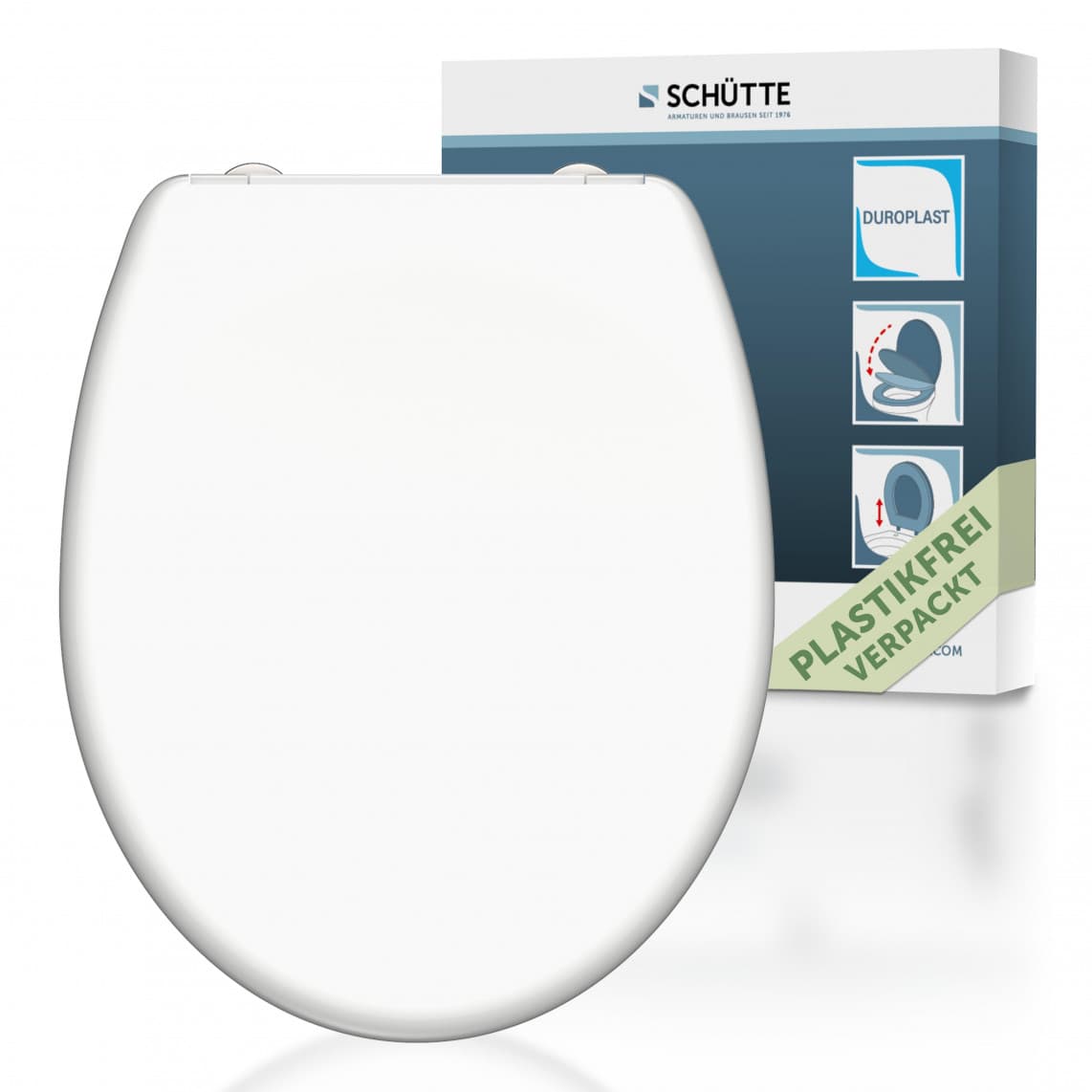 82300 abattant WC en Duroplast WHITE, avec frein de chute et déclipsable