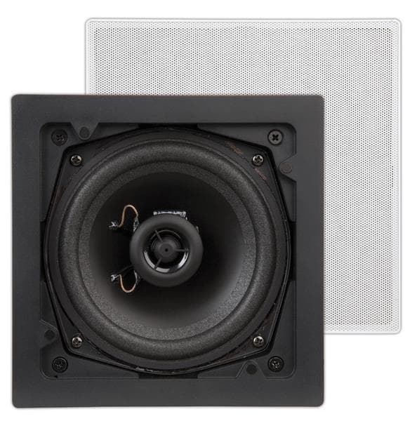 Fl101, Flat, haut-parleur encastrable 2 voies, carrée, 70W, Blanc (2 pièces)
