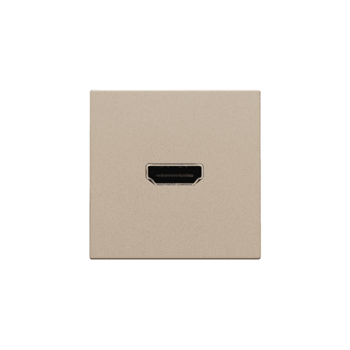 Set de finition avec prise HDMI/HDMI, couleur champagne coated