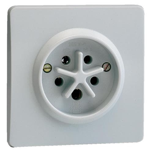 Prise étoile 3 pôles + N + T 16A Grise