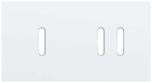 Plaque de recouvrement double, horizontale 71 mm d'entraxe, pour une fonction de commutation simple et une fonction de commutation double, Niko Rocker steel white coated