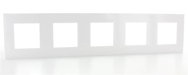 Valena plaque 5 postes horizontal - vertical entraxe 71mm Blanc Rose en Or