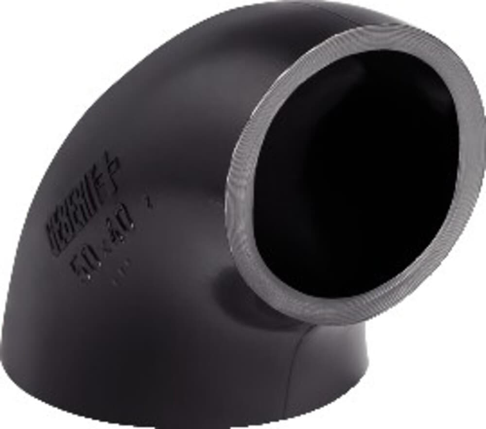 Geberit décharge en PE coude réduit 90° grand rayon 56 x 50