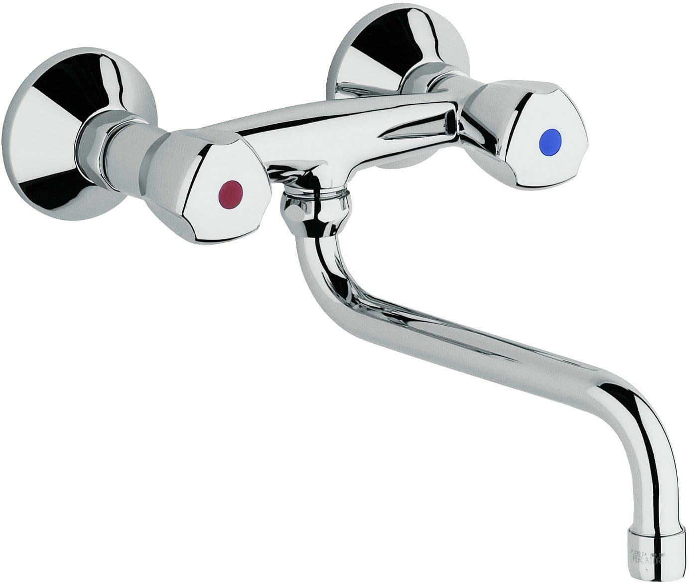 MITIGEUR MURAL STANDARD KLUDI BEC EN-DESSOUS 15CM CHROME