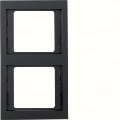 Plaque de recouvrement 2 postes pour montage vertical Berker K.1 Anthracite, mat