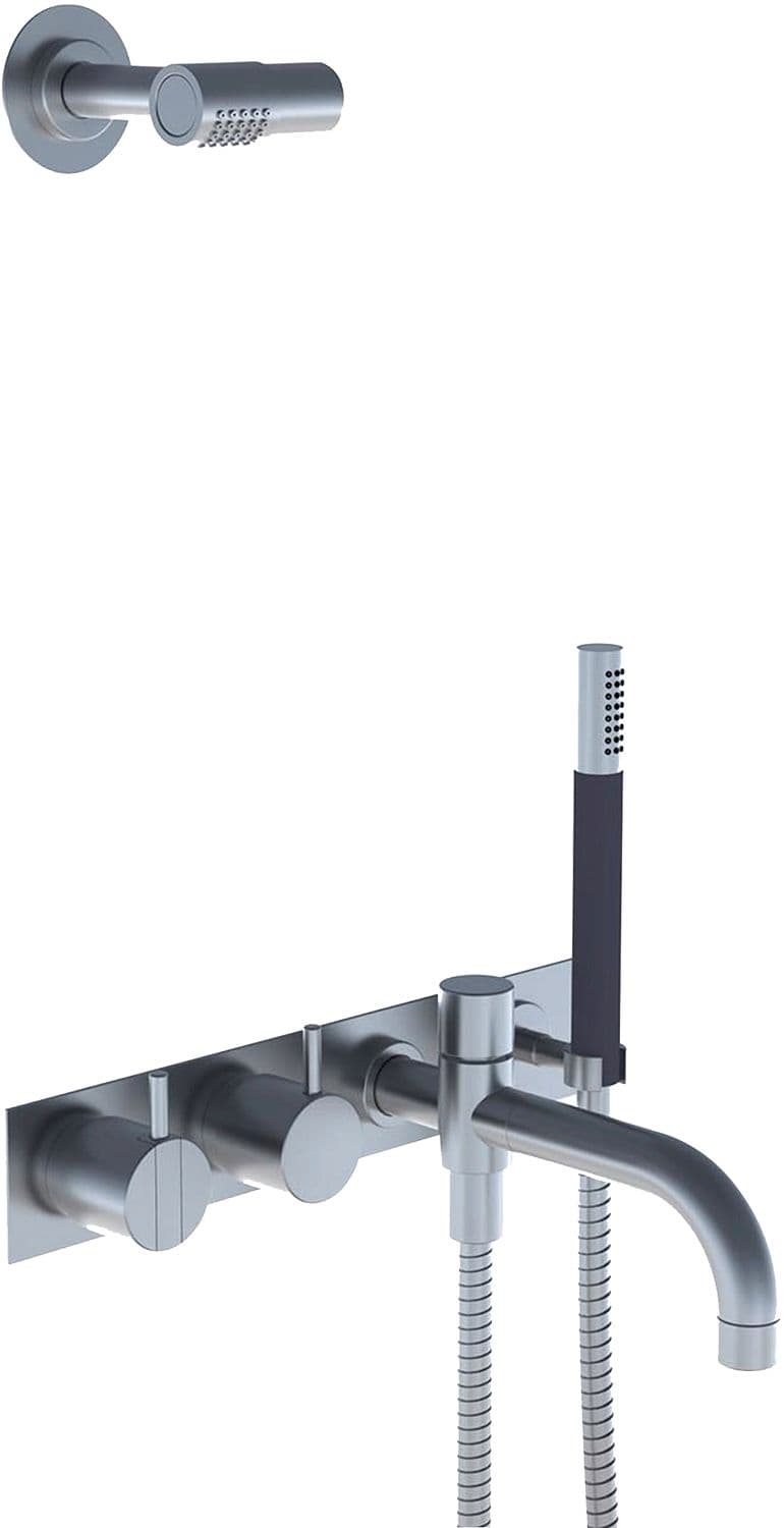 SET DE BAIN A ENCASTRER MITIGEUR+BEC+DOUCHE DE TETE+DOUCHE A MAIN A MAIN VOLA CHROME