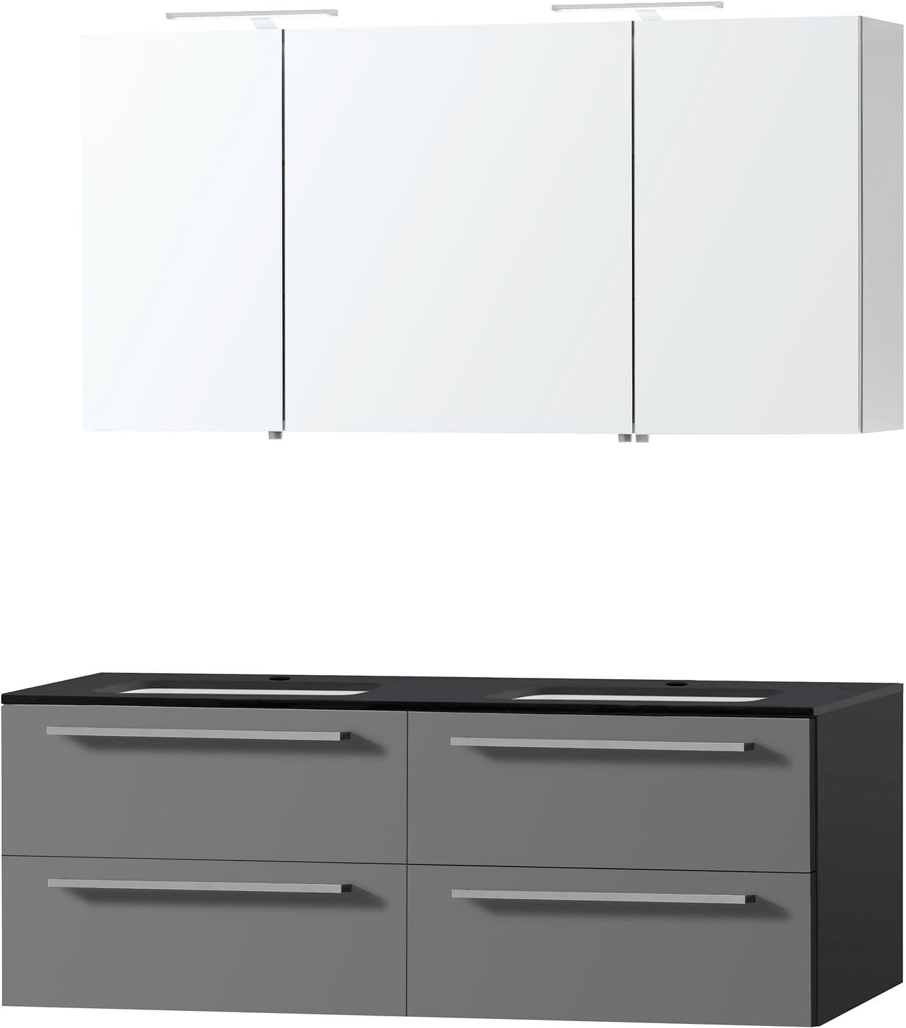 MEUBLE COMBO UNI ARDOISE 140 BLEU BELGE ARMOIRE TOILETTE