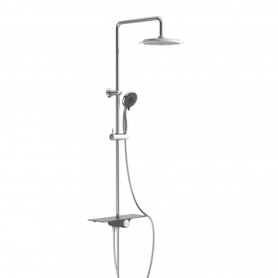 60501 AQUASTAR Set douche de pluie, chromé/anthracite, avec tablette