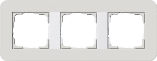 Cadre de finition Gira E3 Soft-Touch Gris clair avec cadre de support Blanc brillant Soft-Touch