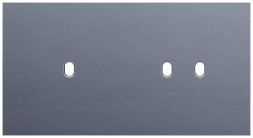 Plaque de recouvrement double, horizontale 71 mm d'entraxe, pour une fonction de commutation simple et une fonction de commutation double, Niko Toggle alu blue grey brushed