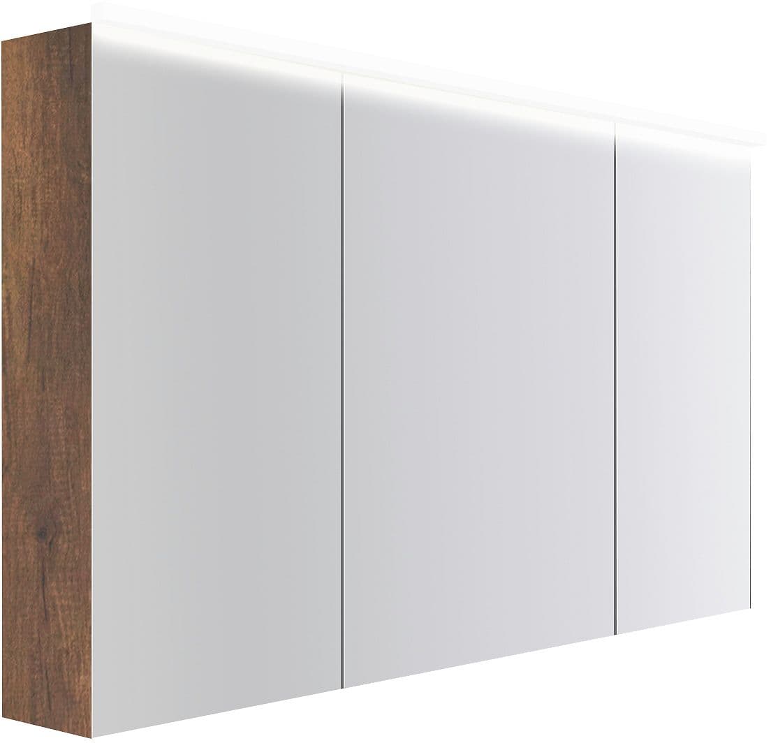 ARMOIRE TOILETTE COFFEE 3 PORTES 1400MM 4250K CHENE DECOR ROUILLE
