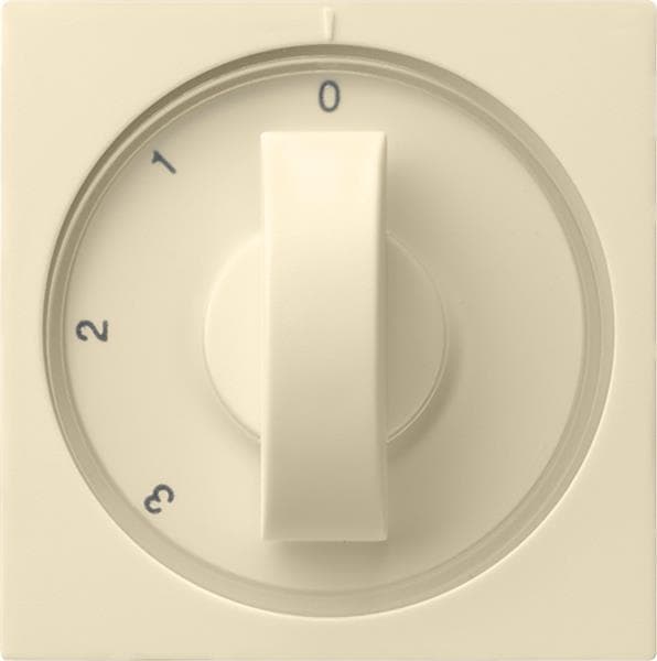 Cache avec manette pour interrupteur rotatif à 3 positions Blanc crème brillant position zéro