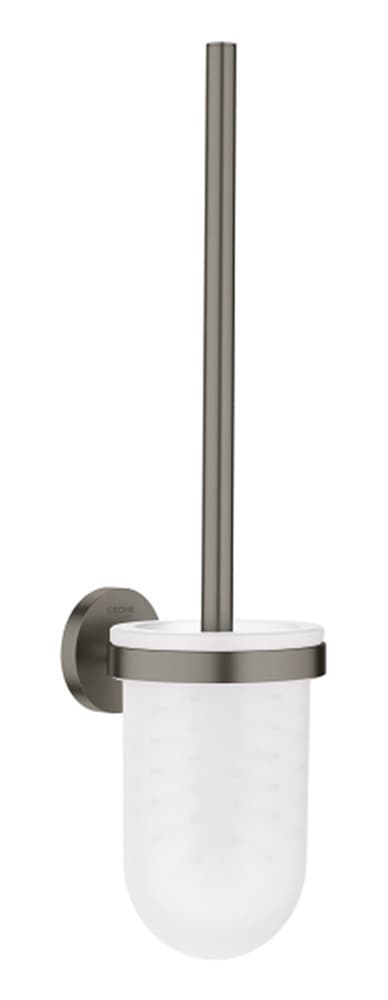 Grohe Essentials porte-balai WC verre/métal mural invisible brushed hard graphite