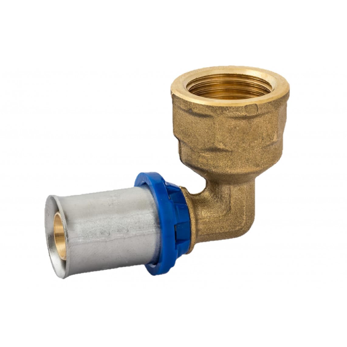 988716155 LT coude 90°, vierge, 16 mm x 1/2" F, raccord à sertir pour tube multicouche