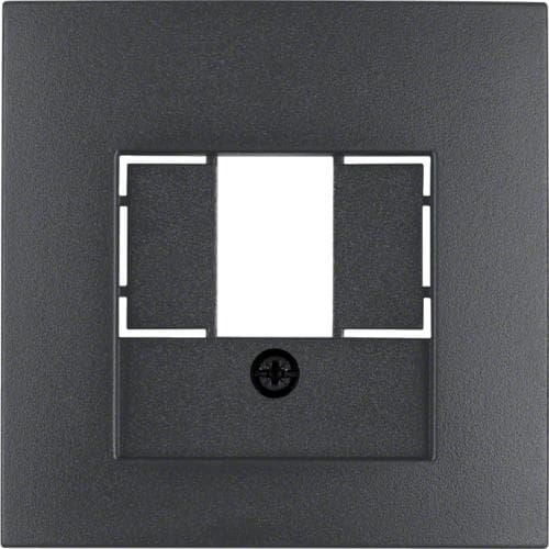 Enjoliveur pour prise informatique et connexions haut - parleurs Berker S.1 / B.3 / B.7 Anthracite,