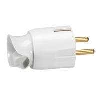 Fiche 2 pôles + T orientable câble 16A Blanc