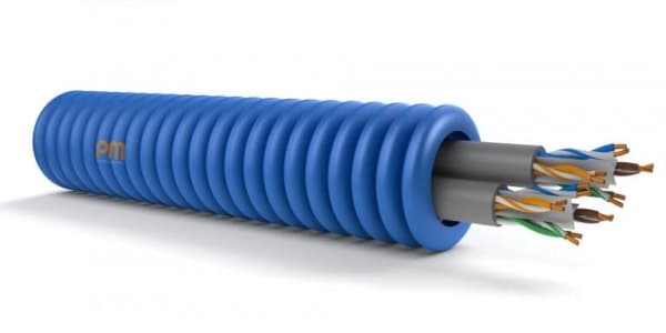 Tube précâblé 2 x UTP cat6 diamètre 20mm full Lsoh en rouleau de 100m classe CPR: CCA s1d1a1