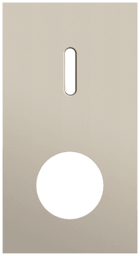 Plaque de recouvrement double, verticale 71 mm d'entraxe, pour une fonction de commutation simple et une fonction de prise de courant, Niko Rocker steel champagne coated