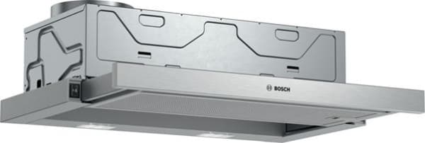 Hotte serie 2 télescopique 60cm, metalLook, 3 niveaux, 388m³ / h, 67dB, interrupteurs à bascule, 2 P