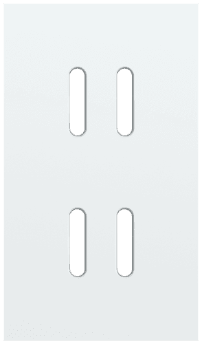 Plaque de recouvrement double, verticale 60 mm d'entraxe, pour des fonctions de commutation double, couleur Niko Rocker steel white coated