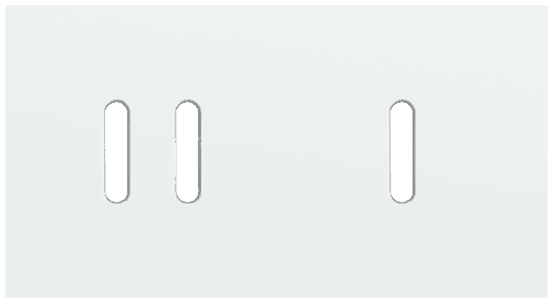 Plaque de recouvrement double, horizontale 71 mm d'entraxe, pour une fonction de commutation double et une fonction de commutation simple, Niko Rocker steel white coated