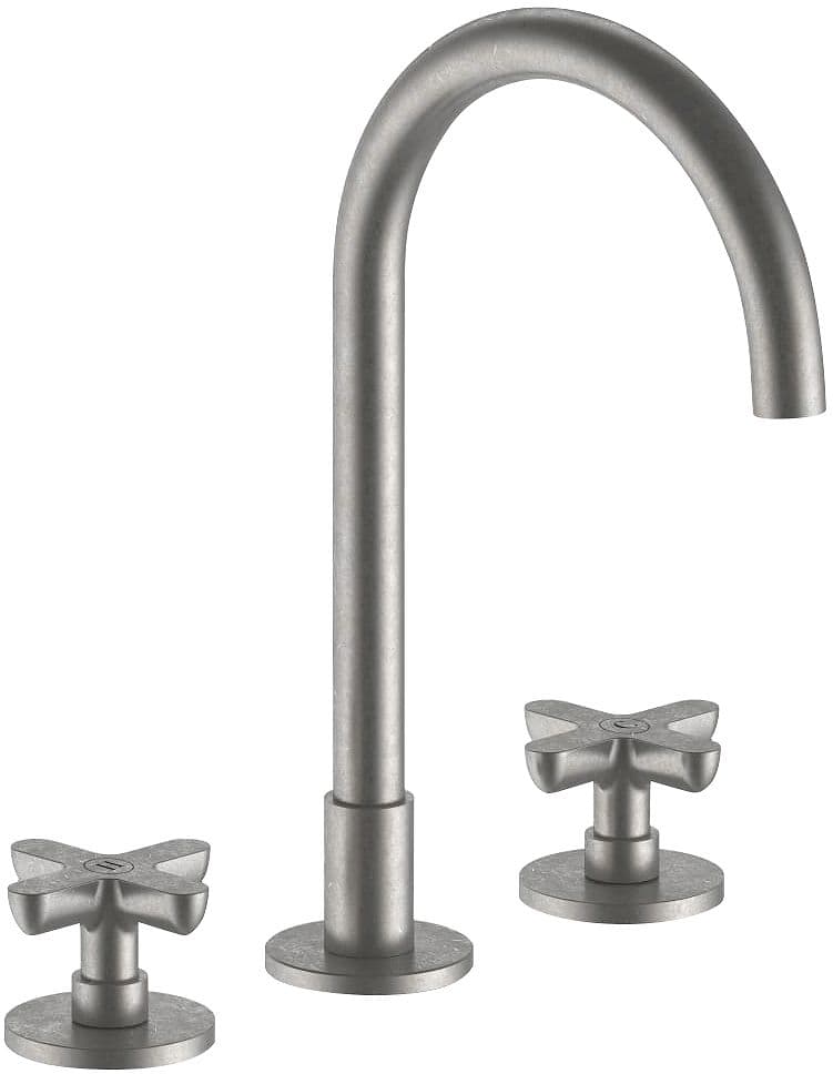 3 TROUS MITIGEUR LAVABO ICONA CLASSIC FANTINI SANS VIDAGE SAILLE 160MM RAW METAL PVD