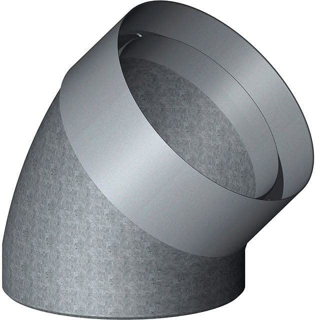 COUDE ISOLE POUR SYSTEME DE VENTILATION D 180-210MM 45°
