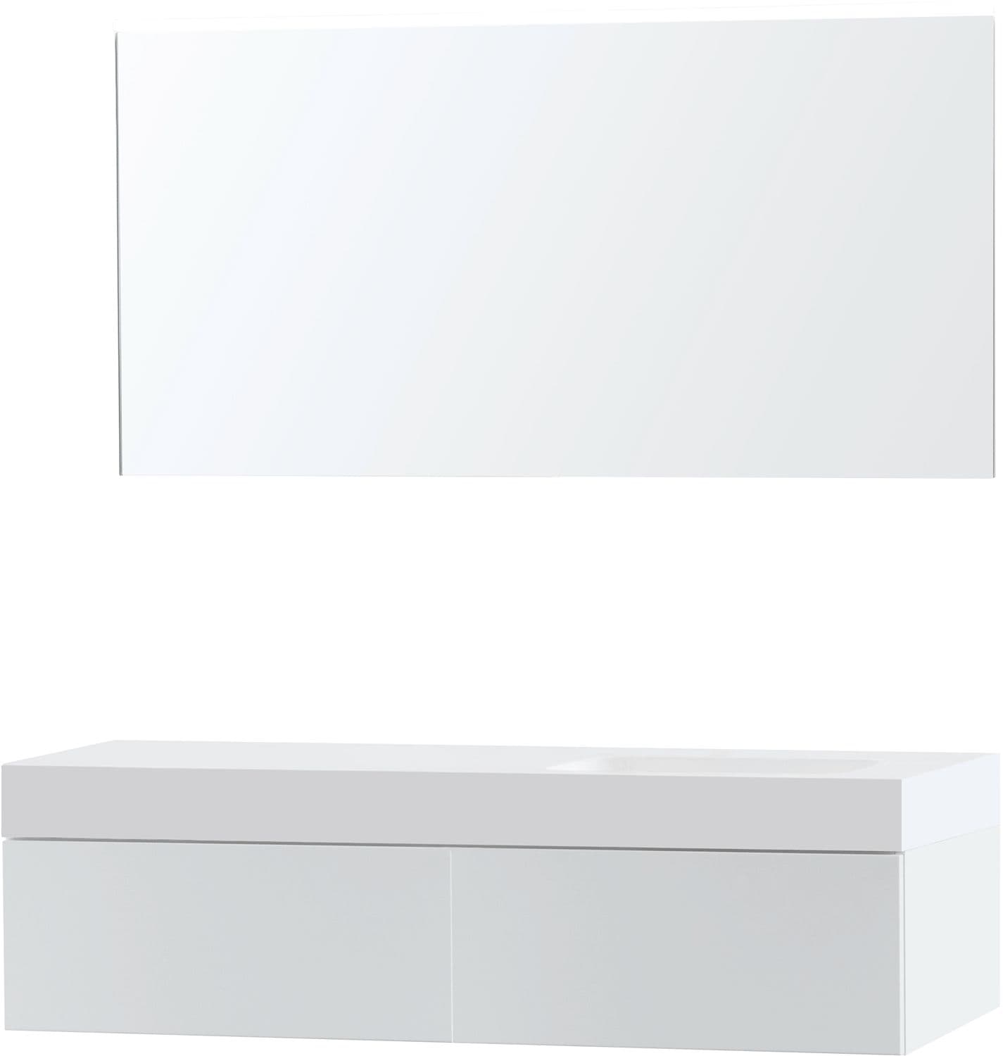 MEUBLE PURO SOLO BLANC ASYMETRIQUE 140 DROITE 1 TIROIR SOLID PURO MIROIR