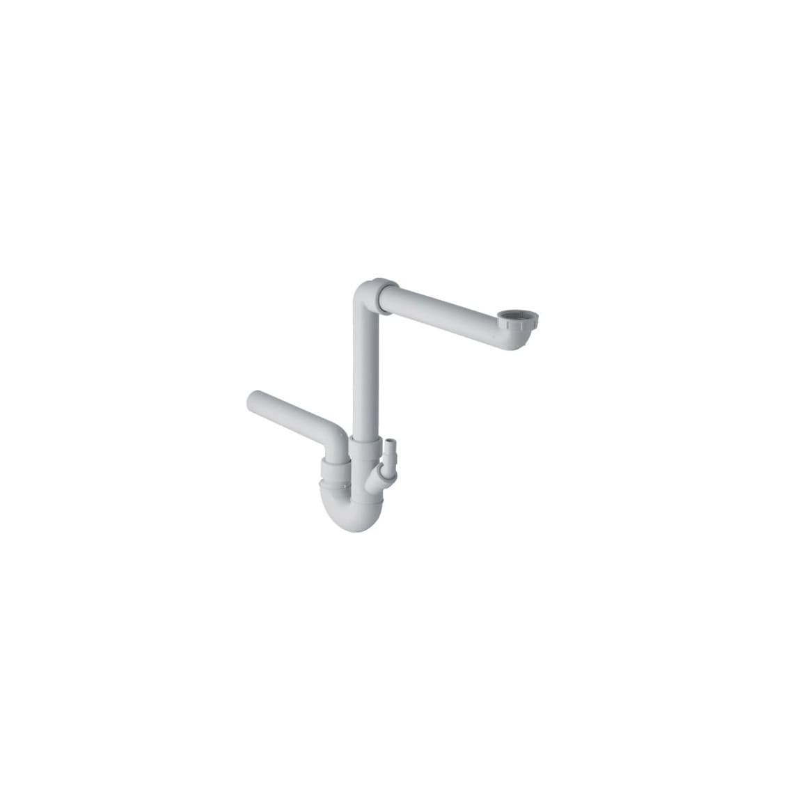 GE152.800.06.1 GEBERIT siphon gain de place pour évier 1 1/2" x 56 mm, Gris, avec raccordement d'appareil