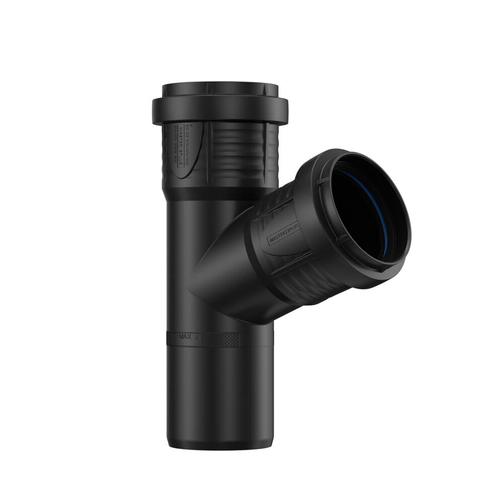 Pipelife Master 3 plus Té 67,5° MF PP noir 50 x 50
