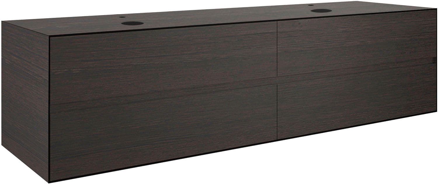 SOUS MEUBLE 4 TIROIRS+ TABLET POUR 2 LAVABOS A POSER TENSO 180CM +TROUS ROBINETS WENGE