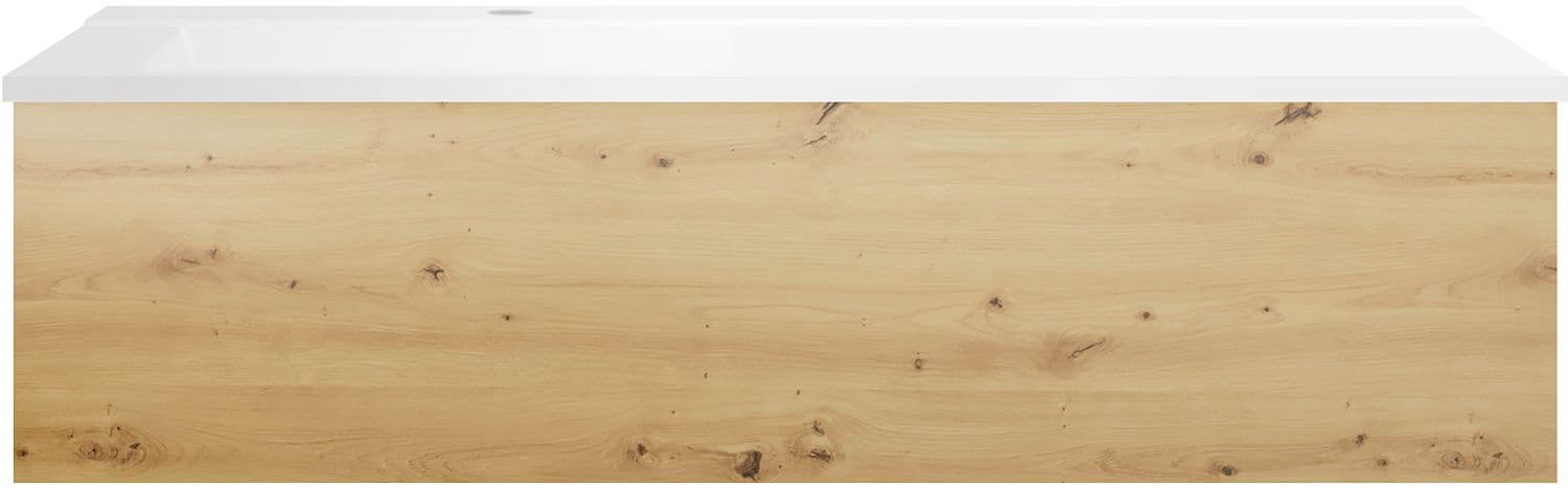 SOUS MEUBLE COFFEE 1 TIROIR 120 CHENE DECOR URBAN+LAVABO GAUCHE BLANC MAT