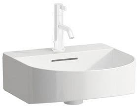 VASQUE A POSER SONAR LAUFEN 41X42 +TROU ROBINET/TROP-PLEIN CLEAN COAT BLANC