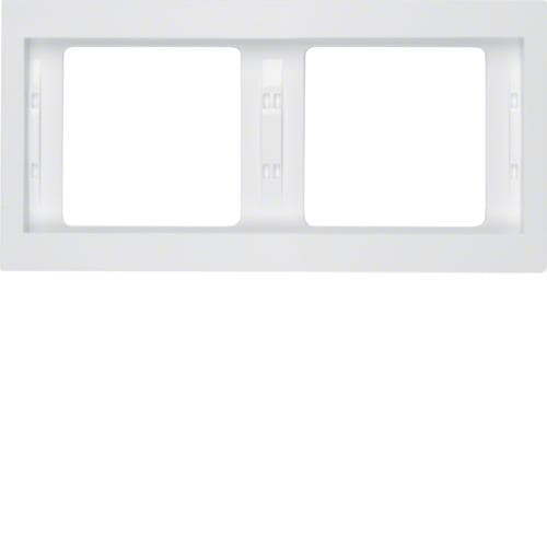 Plaque de recouvrement 2 postes pour montage horizontal Berker K.1 Blanc polaire, brillant