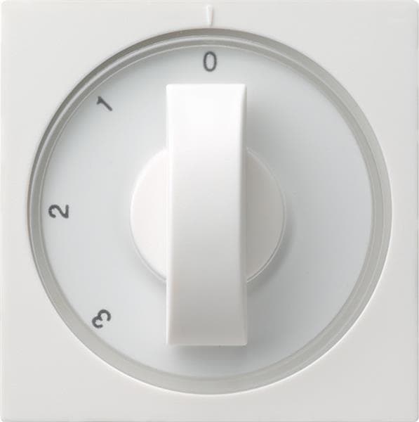 Cache avec manette pour interrupteur rotatif à 3 positions Blanc satiné position zéro