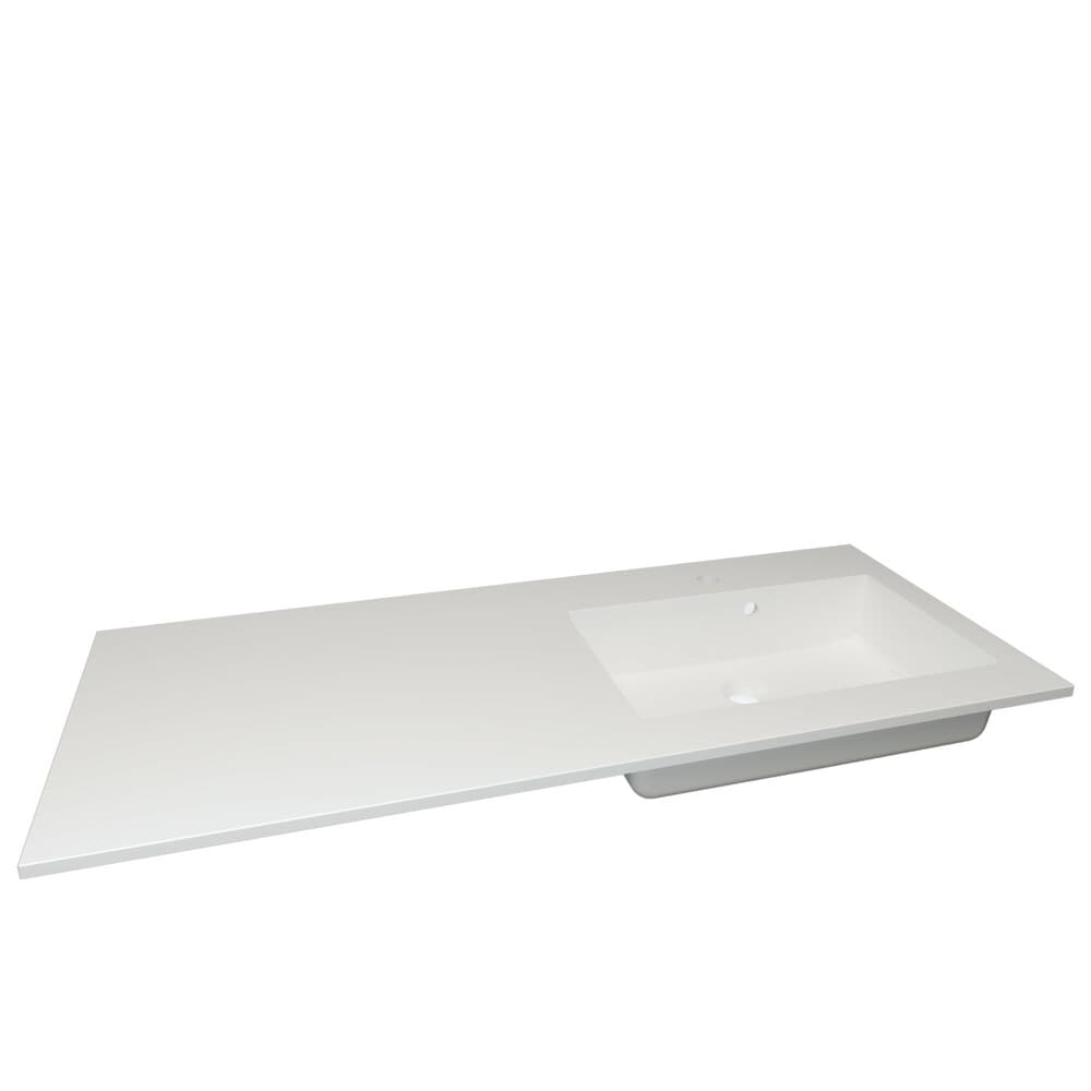 Van Marcke Don II tablette intégrée avec 1 lavabo encastré 1200 x 500 mm droite blanc