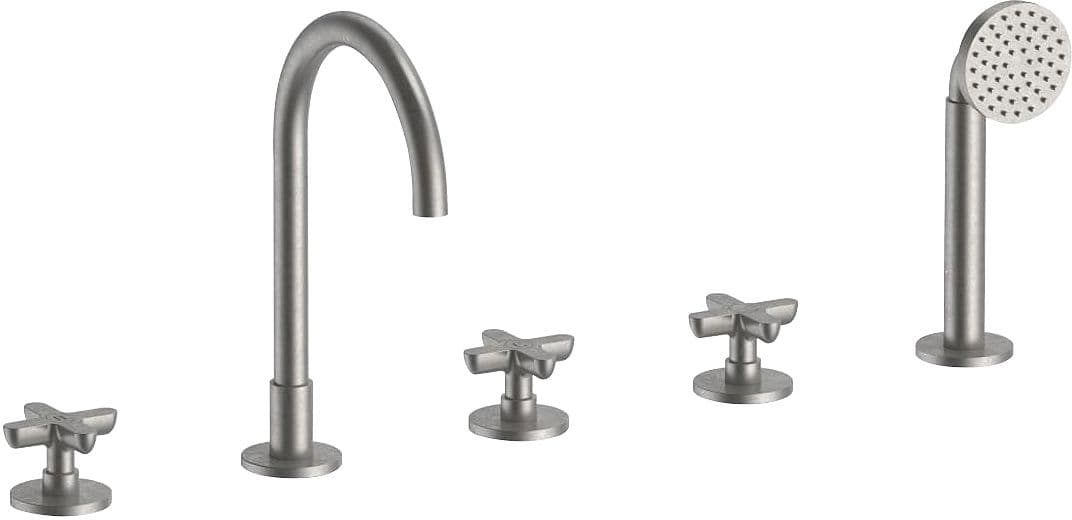 MITIGEUR BAIN 5 TROUS MONTAGE AU BORD DU BAIN ICONA CLASSIC FANTINI RAW METAL PVD