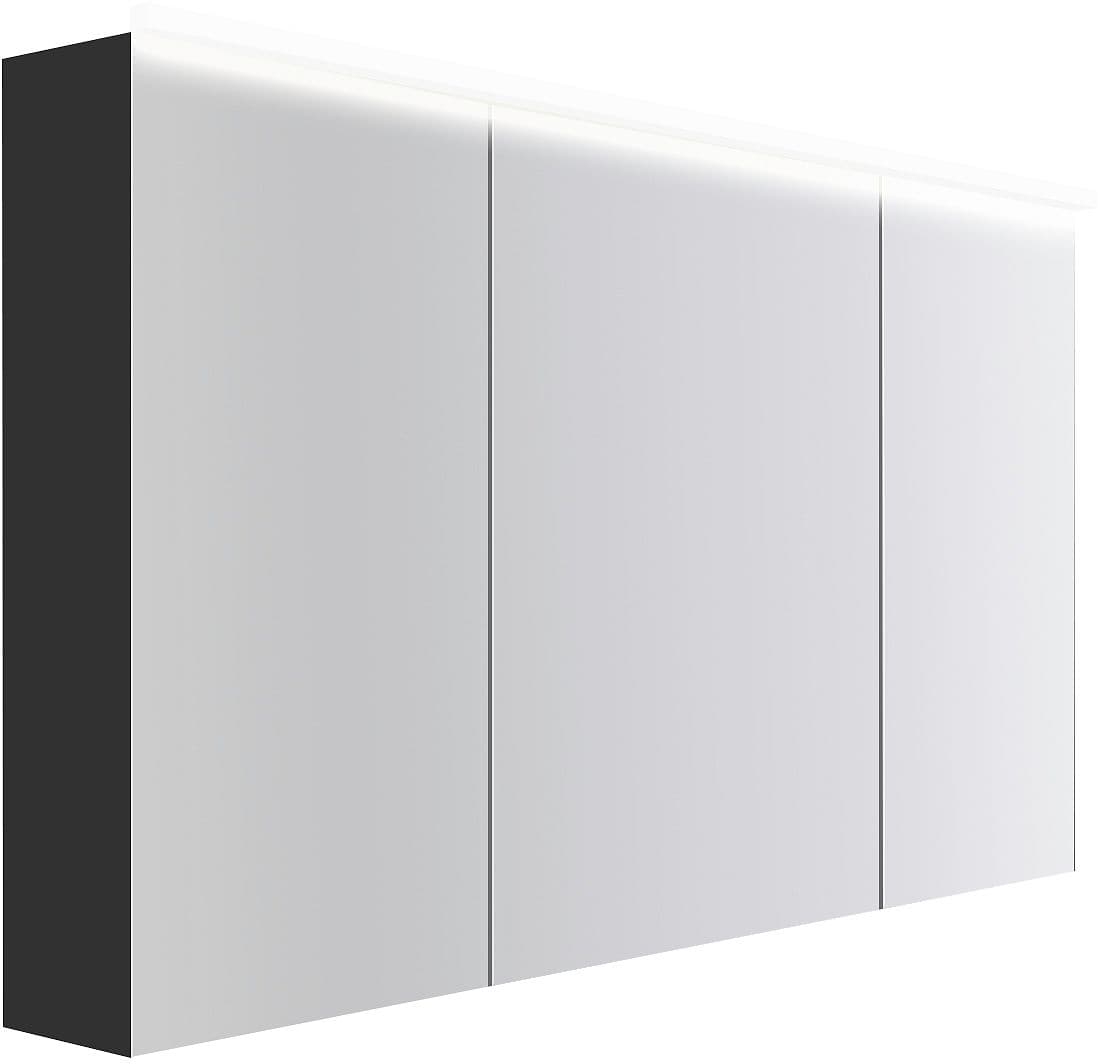 ARMOIRE TOILETTE COFFEE 3 PORTES 1400MM 4250K GRAPHITE DOUX MAT
