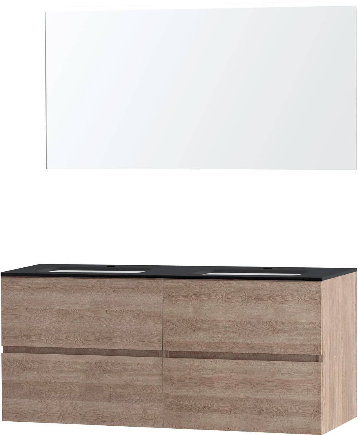 MEUBLE MOLTO CHENE NATUREL 140 BLEU BELGE MIROIR