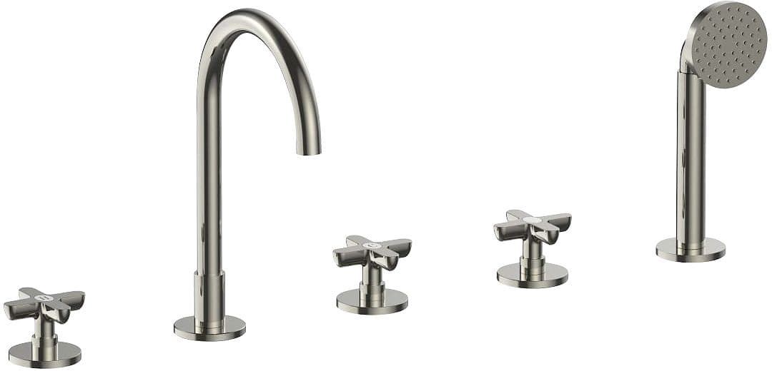 MITIGEUR BAIN 5 TROUS MONTAGE AU BORD DU BAIN ICONA CLASSIC FANTINI POLISHED NICKEL PVD