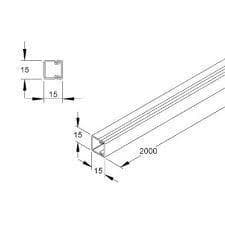 Goulotte hauteur 15 largeur 15mm longueur = 2m Gris