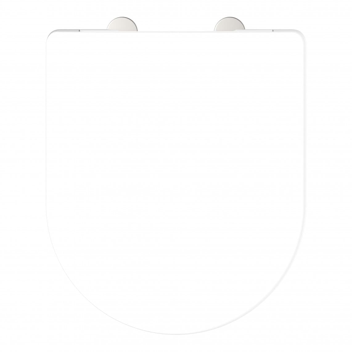 82810 Abattant WC en duroplast WHITE, en forme de D, PRO 2, avec frein de chute et déclipsable