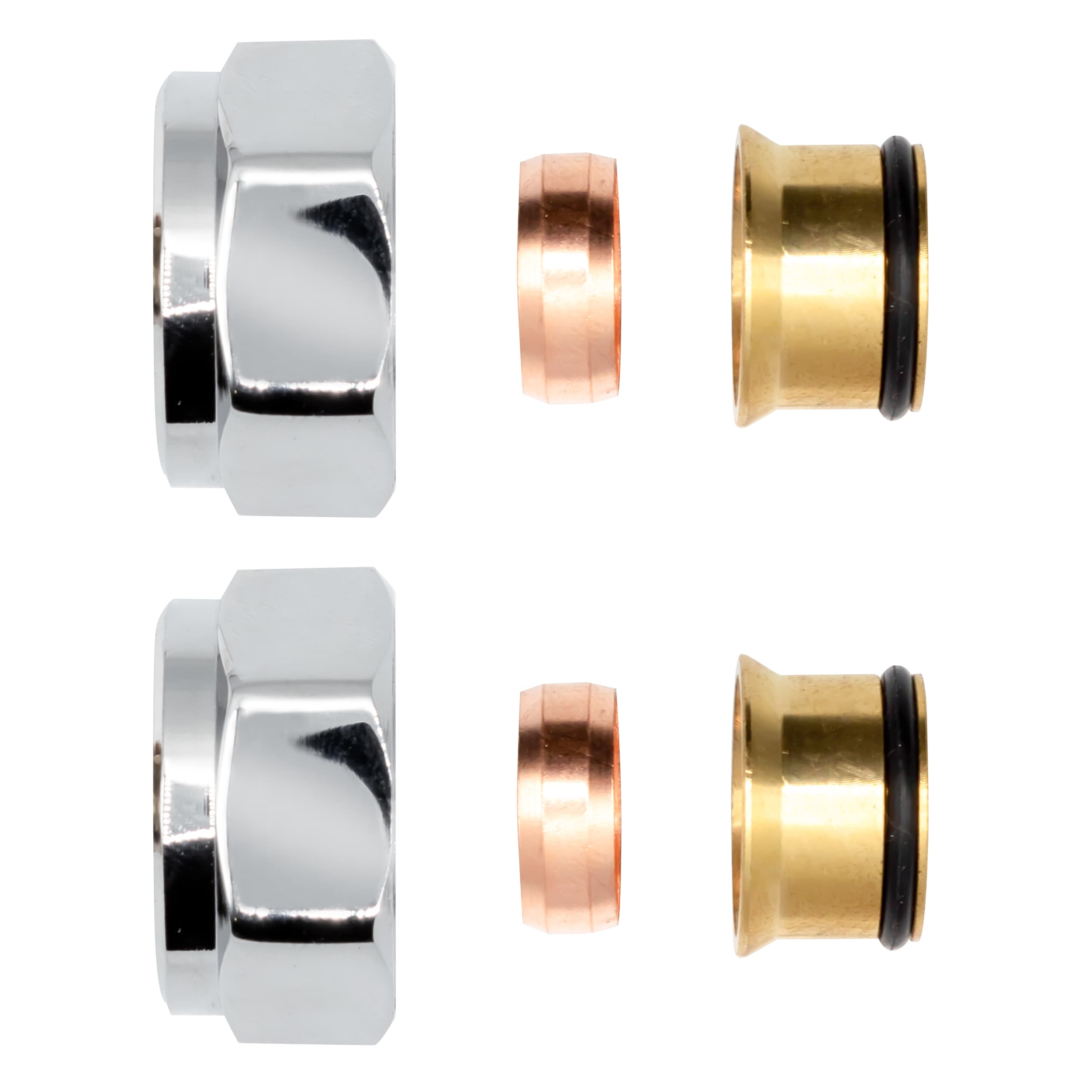 RACCORD À COMPRESSION CHROME EKX15 2PCS