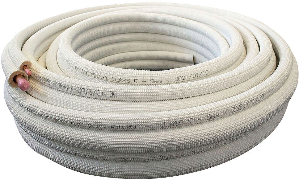 LIAISON FRIGORIFIQUE ISOLEE EN CUIVRE DUO 1/4"-3/8" ROULEAU 20M