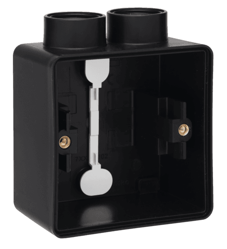 Boîte en saillie simple étanche aux projections d'eau avec une entrée M20 double pour une fonction, couleur noir