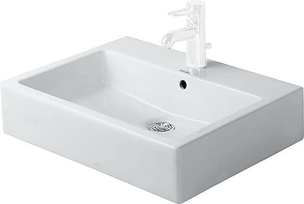 VASQUE A POSER LIBRE VERO DURAVIT 595X465MM +TROU ROBINET/TROP-PLEIN BLANC