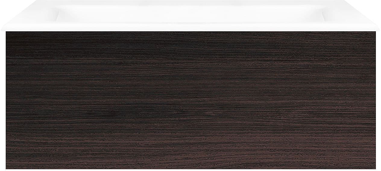 SOUS MEUBLE COFFEE 1 TIROIR 80 CHENE DECOR MOKKA +LAVABO PORCELAINE SANS TROU ROBINET BLANC