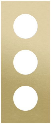 Plaque de recouvrement triple , entraxe 60 mm, pour 3 prises de courant, Niko Rocker et Niko Toggle, alu gold brushed