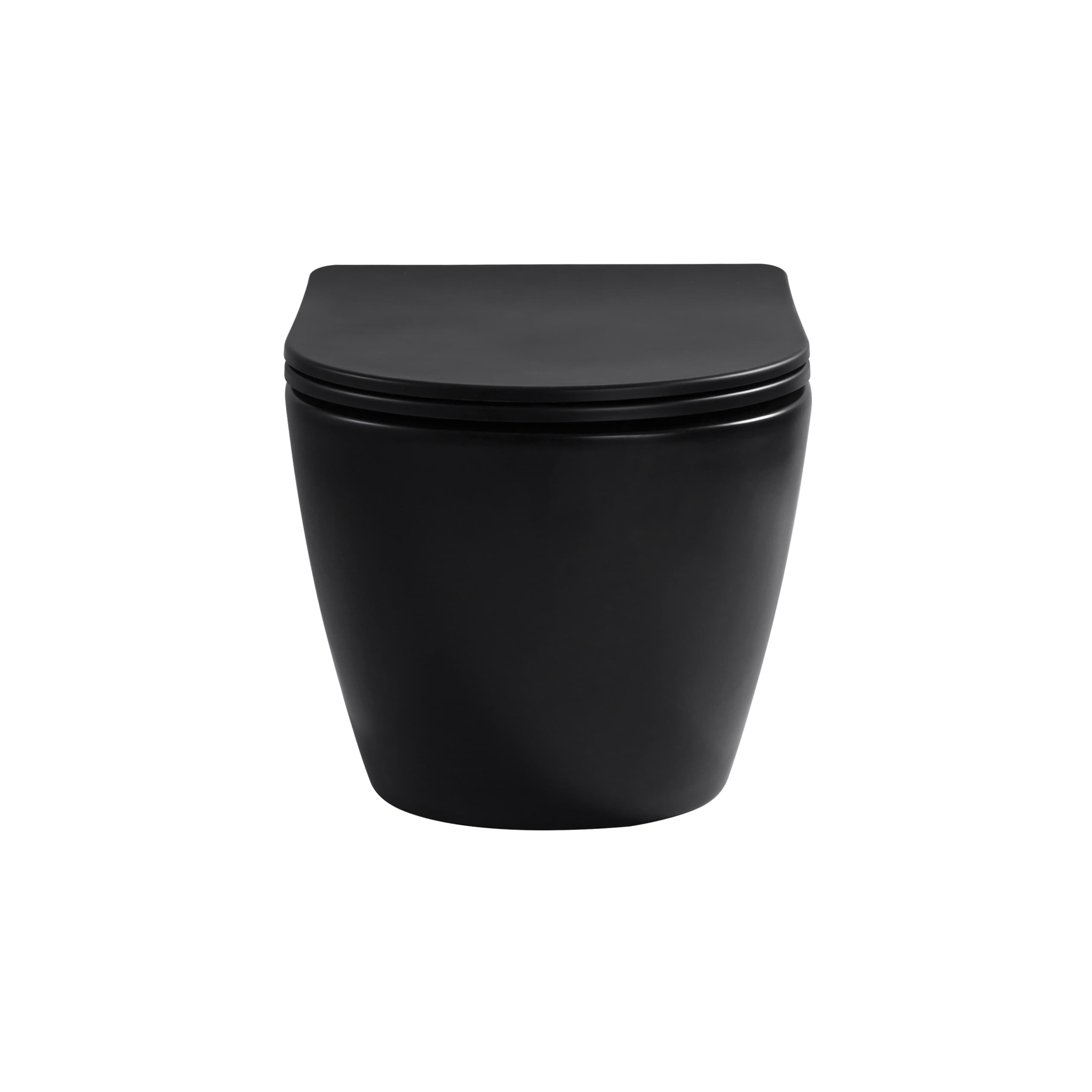 ALONI PRO WC SUSPENDU – TORNADO FLUSH – SANS BRIDE – AVEC ABATTANT – DUROPLAST – SOFT CLOSE – QUICK RELEASE – COMPACT 49 CM - 36X32X49 CM – NOIR MAT